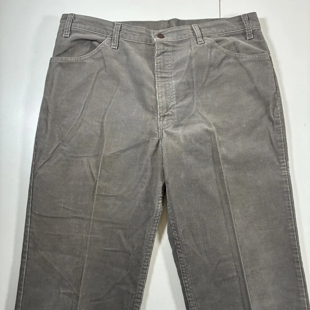 Vintage Levi's 515 Corduroy Pants 38x29 Gray Made in USA Pinwale 80s (Tag 40x32)